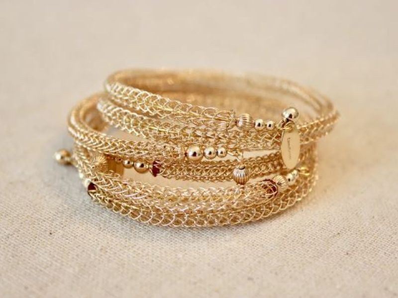 14K GOLD FILLED WOVEN LACE BRACELET