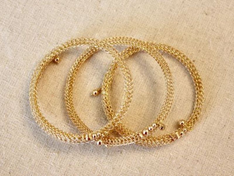 14K GOLD FILLED WOVEN LACE BRACELET