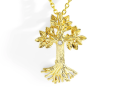 Armenian Tree of Life 25mm Cross Pendant Necklace with Diamonds