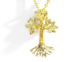 Armenian Tree of Life 25mm Cross Pendant Necklace with Diamonds