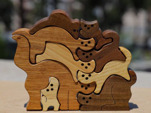 Beautiful puzzle made of natural wood
