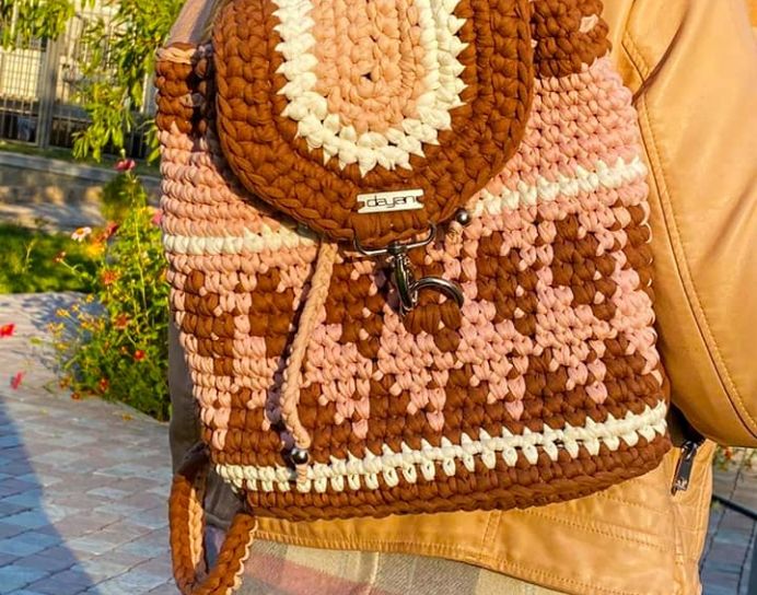 Backpack with ornaments