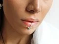 NO PIERCING REQUIRED Silver Fake Lip Ring
