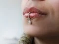 NO PIERCING REQUIRED Silver Fake Lip Ring