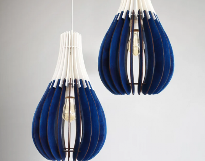 Blue and White Pendant light Hanging Lamp, Minimalist Lighting