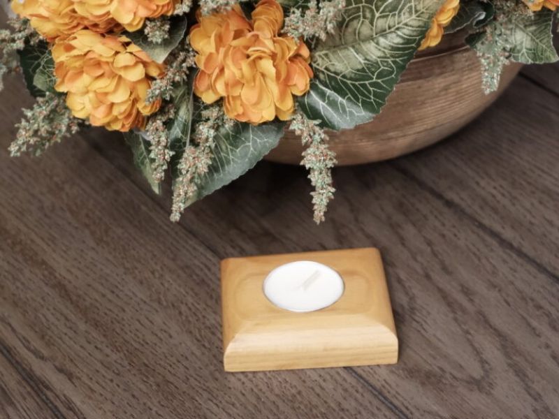 Wooden candle holder