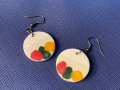 Colorful earrings handmade everyday earrings modern fashion earrings ceramic earrings unique earrings round earrings