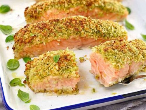 Salmon with a Parmesan Herb Crust
