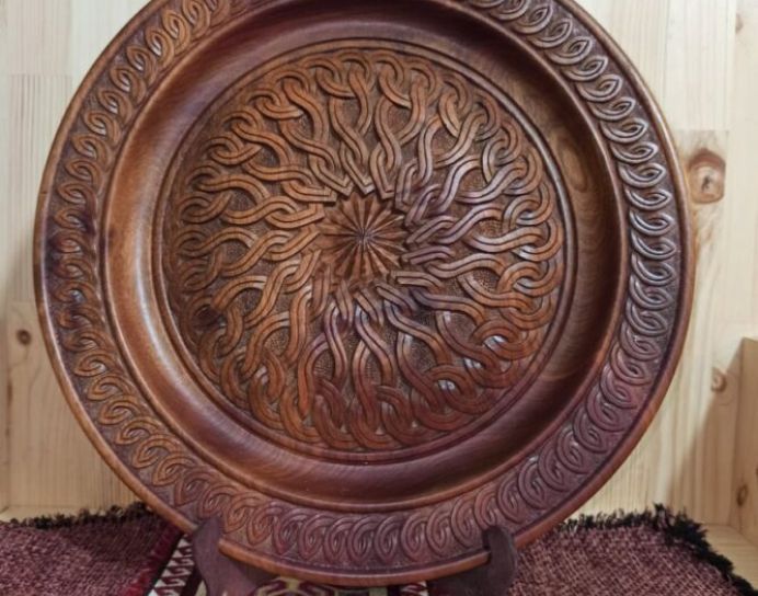 A Wooden Plate with an Armenian Ornament