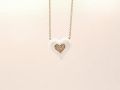 Rose Gold White Enamel Pendant with Diamond