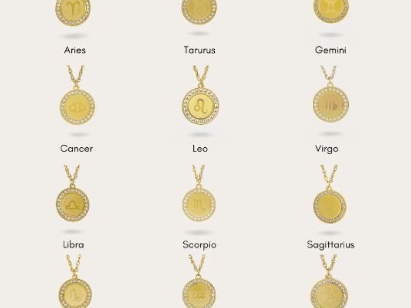 Collection of necklaces with Horoscope Sign