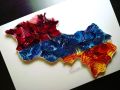 Map of Armenia and Artsakh in paper quilling techniques