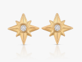 ARY D'PO Shiny Stars Stud Earrings 18K Gold over St. Silver 