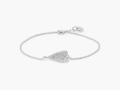 Sterling Silver Cuore Bracelet with White Diamonds