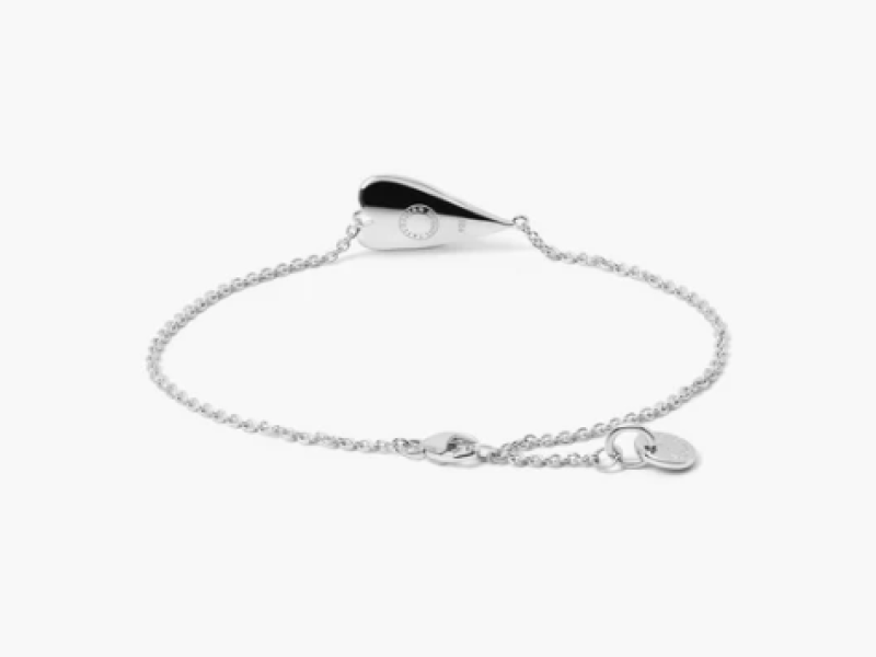 Sterling Silver Cuore Bracelet with White Diamonds