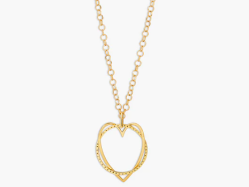 Yellow Gold Plated Cubic Zirconia Heart Necklace