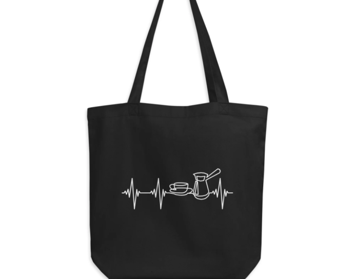 Heartbeat & Coffee Eco Tote Bag 