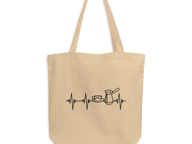 Heartbeat & Coffee Eco Tote Bag 