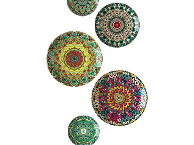 Ceramic Hanging Plate Colored Ceramic Wall Decoration Different Pattern