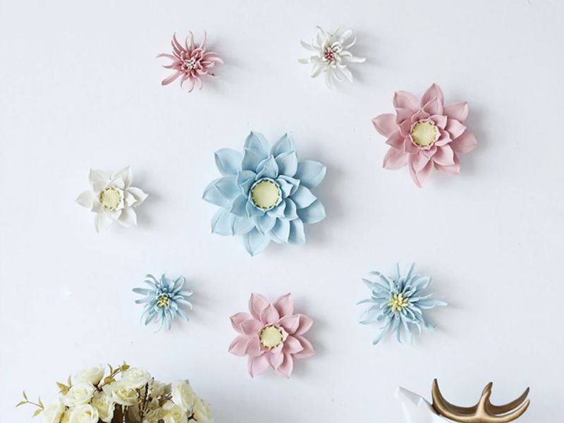 Beauty Flower Wall Flowers, Flower Sculptures, Floral Art, White Flowers, Handmade Flowers