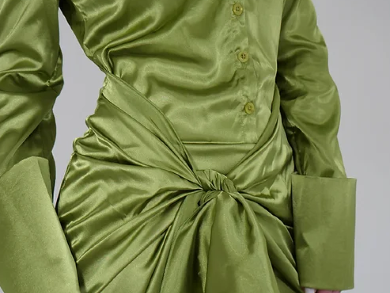 Green Satin Dress