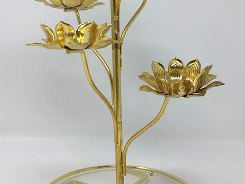 Gold Color Metal Candle Holder 