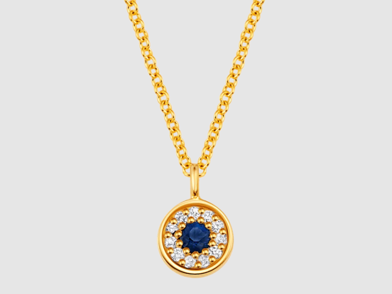 Round Evil Eye Նուրբ Վզնոց