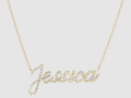 Diamond Custom Script Name Necklace