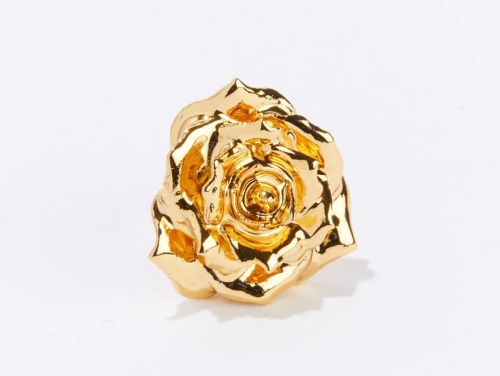 Gorgeous One-Of-a-Kind Wedding Bliss Eternal Lapel Pin- Real Rose Dipped in 24k Gold