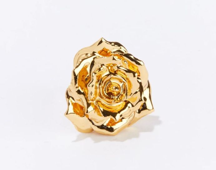 Gorgeous One-Of-a-Kind Wedding Bliss Eternal Lapel Pin- Real Rose Dipped in 24k Gold