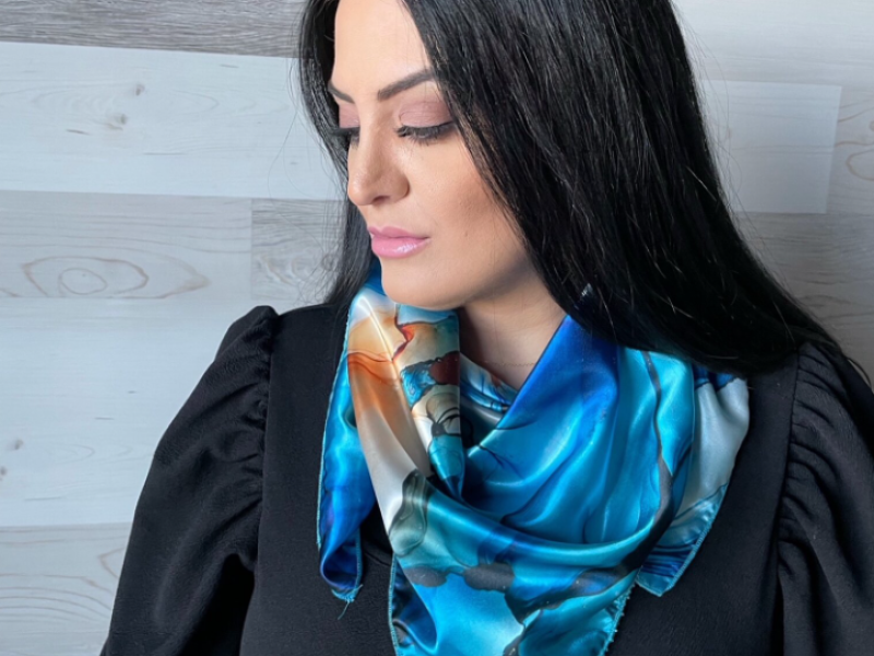 Bleu Square Scarf