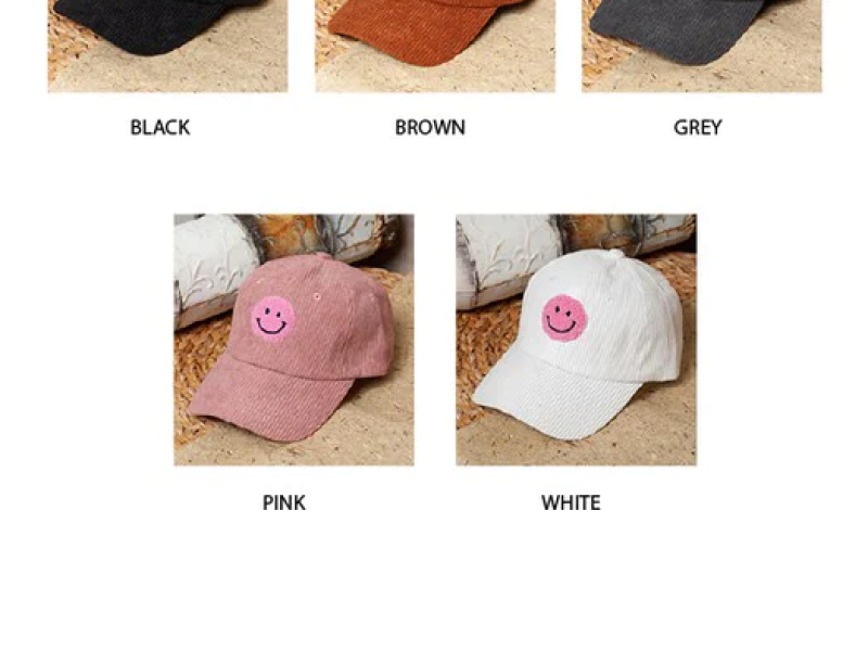 Washed Sherpa Happy Face Baseball Cap