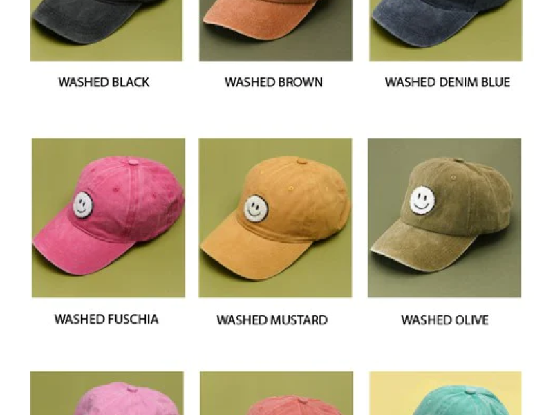 Washed Sherpa Happy Face Baseball Cap