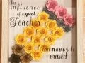 Perfect teacher gifts- Shadow box flower display case- 3D floral design in shadow box