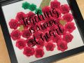 Perfect teacher gifts- Teaching is a work of heart- Apple and heart design- Shadow box flower display case- 3D floral design in shadow box
