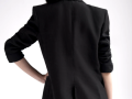 Linen Blazer With Pockets In Black