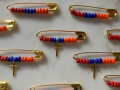 Armenian Flag Beaded Pin/Brooch With and Without Cross