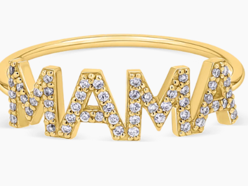 Diamond 'MAMA' Ring