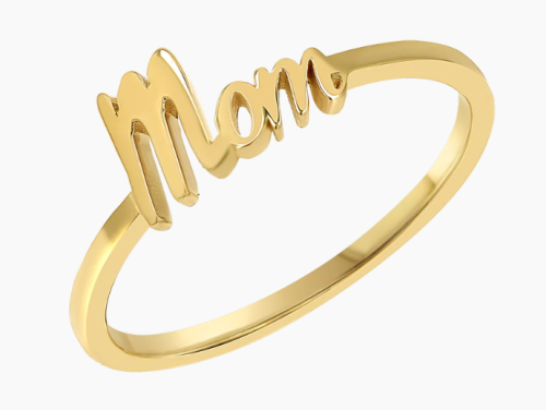 Script 'MOM' Ring
