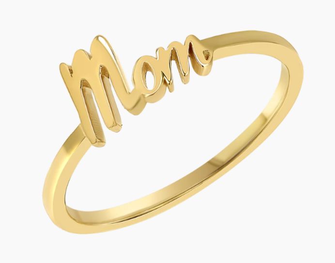 Script 'MOM' Ring
