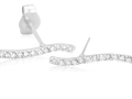 Diamond Curved Bar Stud Earrings (14K Gold)