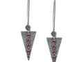 ODIN RED SILVER EARRINGS, SMALL