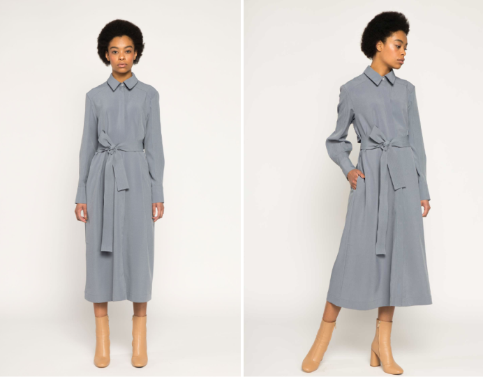 TIE-WAIST TRENCH DRESS