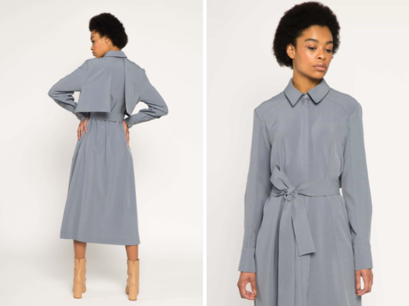 TIE-WAIST TRENCH DRESS