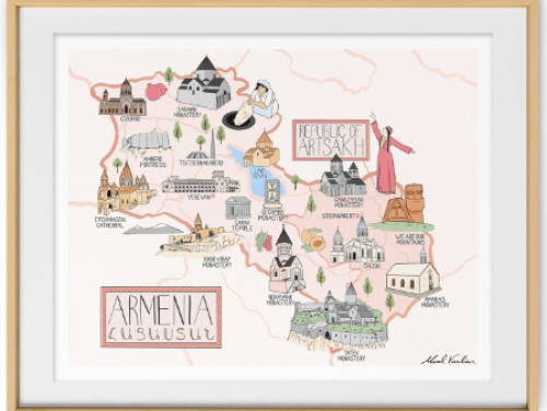 Armenia & Republic of Artsakh Illustration Art Print