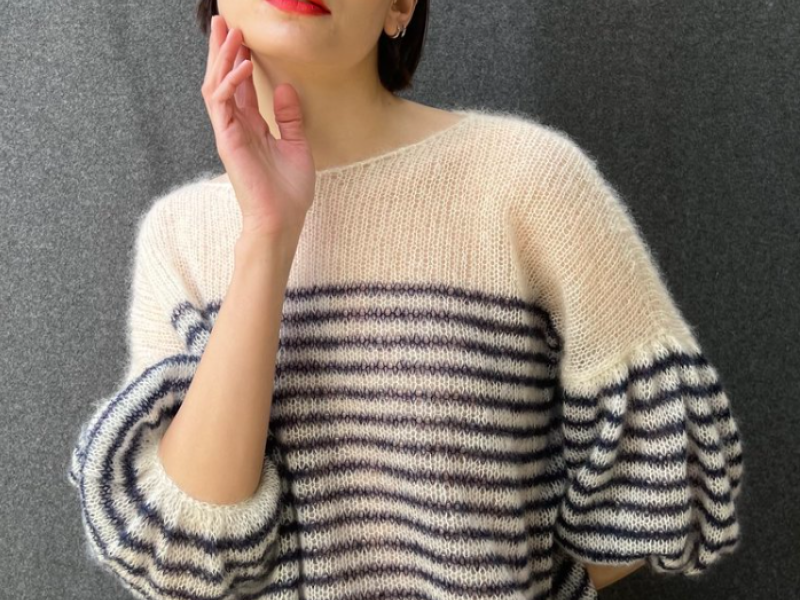 Striped Puff Sleeve Sweater