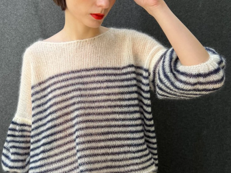 Striped Puff Sleeve Sweater