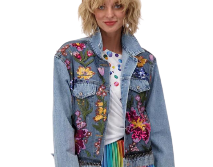 Gabby Isabella Sequined Denim Jacket