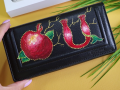 Black purse hand painted