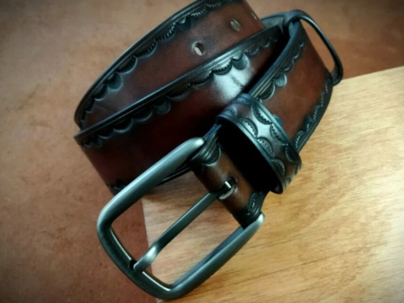 Leather belt for men